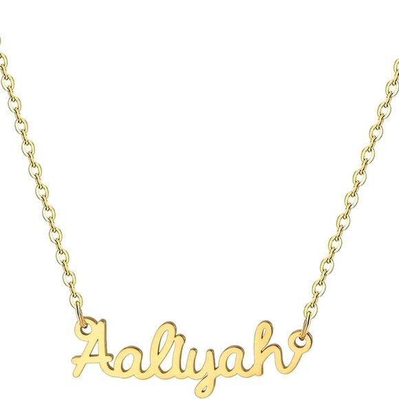18K Gold Plated Stainless Steel Name Necklace Personalized Custom Name Julia Nec - Picture 1 of 7